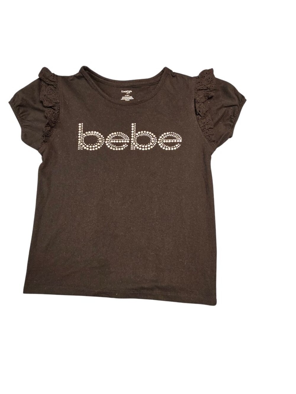 Bebe Girls Rhinestone Logo Tee M 10/12